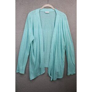 Love Linen Jill Long Sleeve 100% Linen Open Front Cardigan-Size Medium-Beachy
